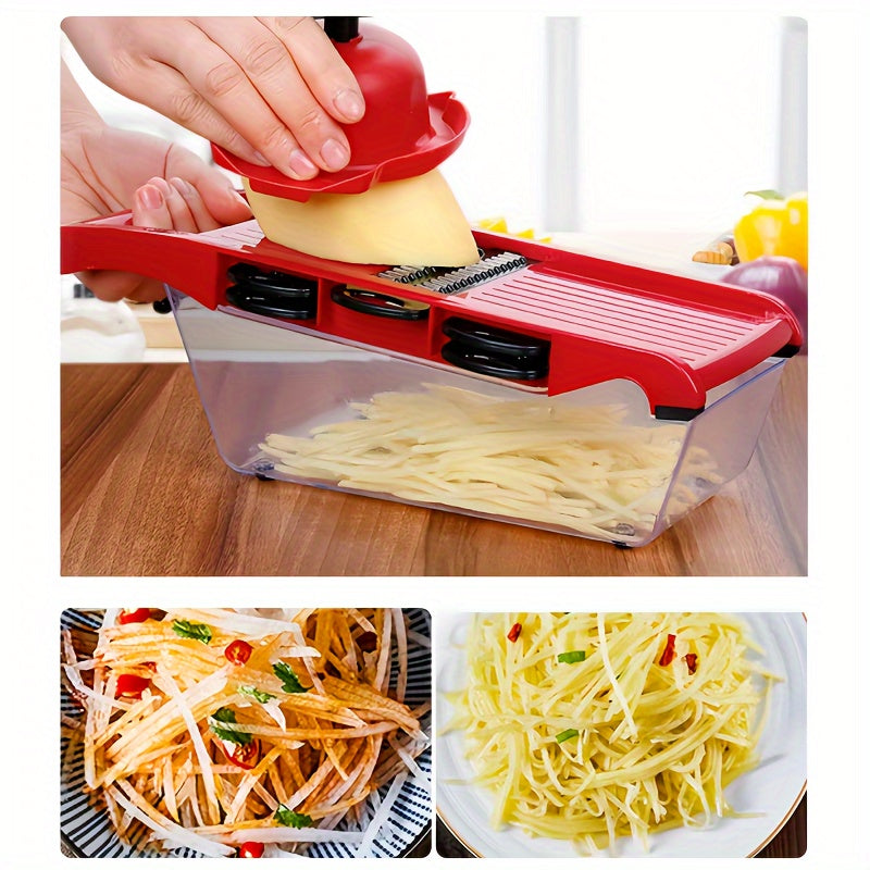 Cortador de verduras multifuncional 10 en 1 con cuchillas intercambiables y pelador