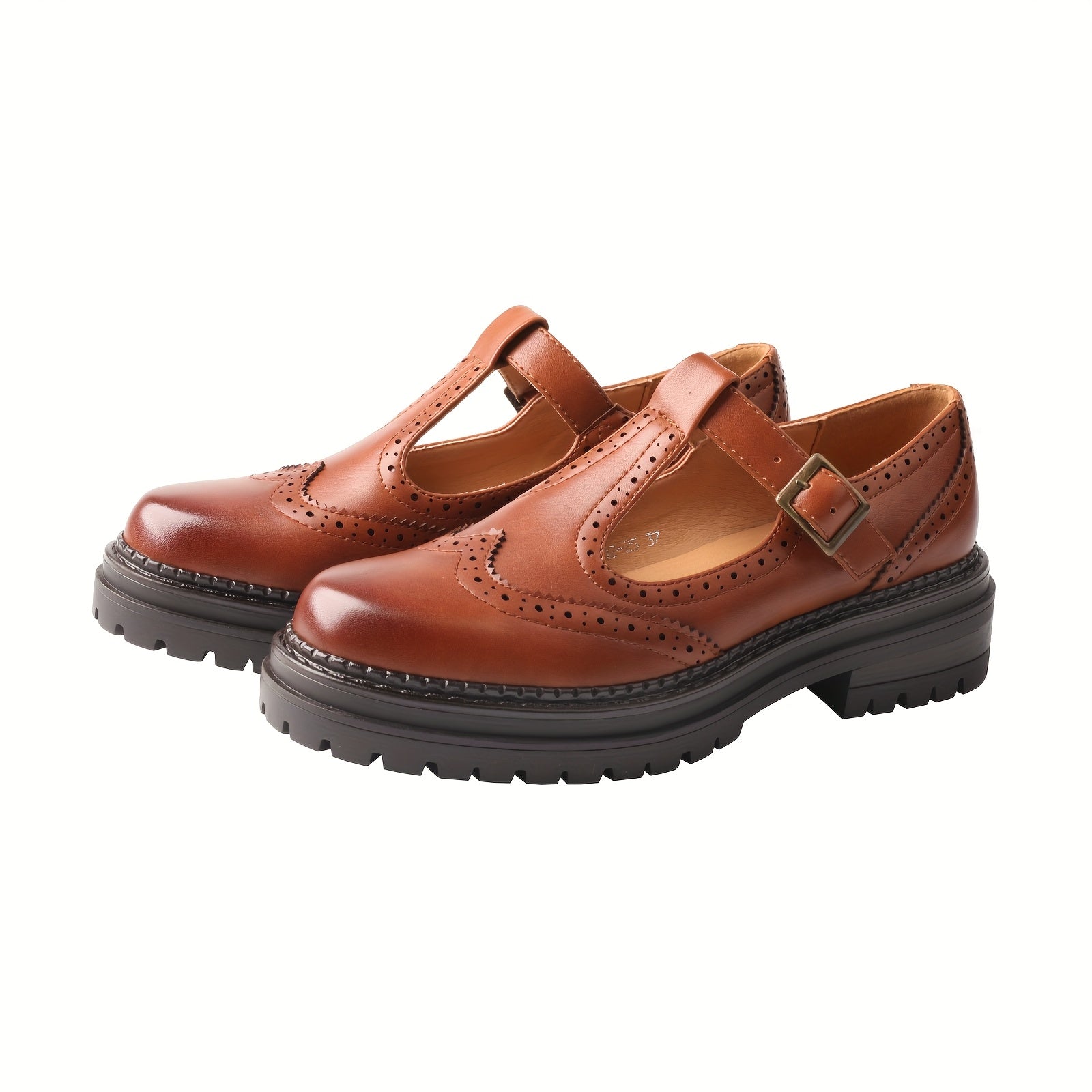 Women's Vintage Carved Loafers with Thick Sole Breathable Flats