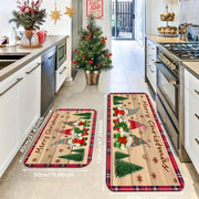 Christmas Rug Pad Non-Slip Polyester Flannel Velvet Rectangular Floor Mat