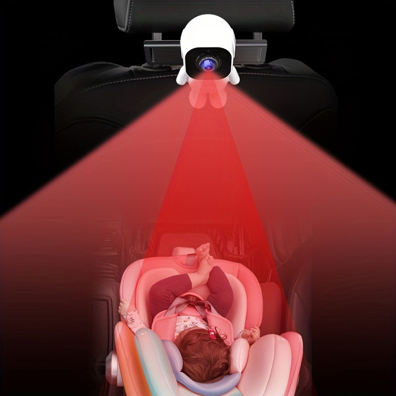 Compact HD Rearview Mirror Camera for Children Night Vision 10.92cm Rear Seat Monitor