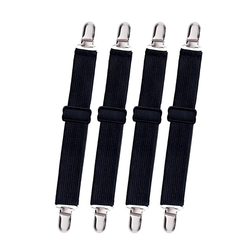 Elastic Bed Sheet Clips Non-Slip Adjustable White Nylon for Mattress Covers Sofa Cushions