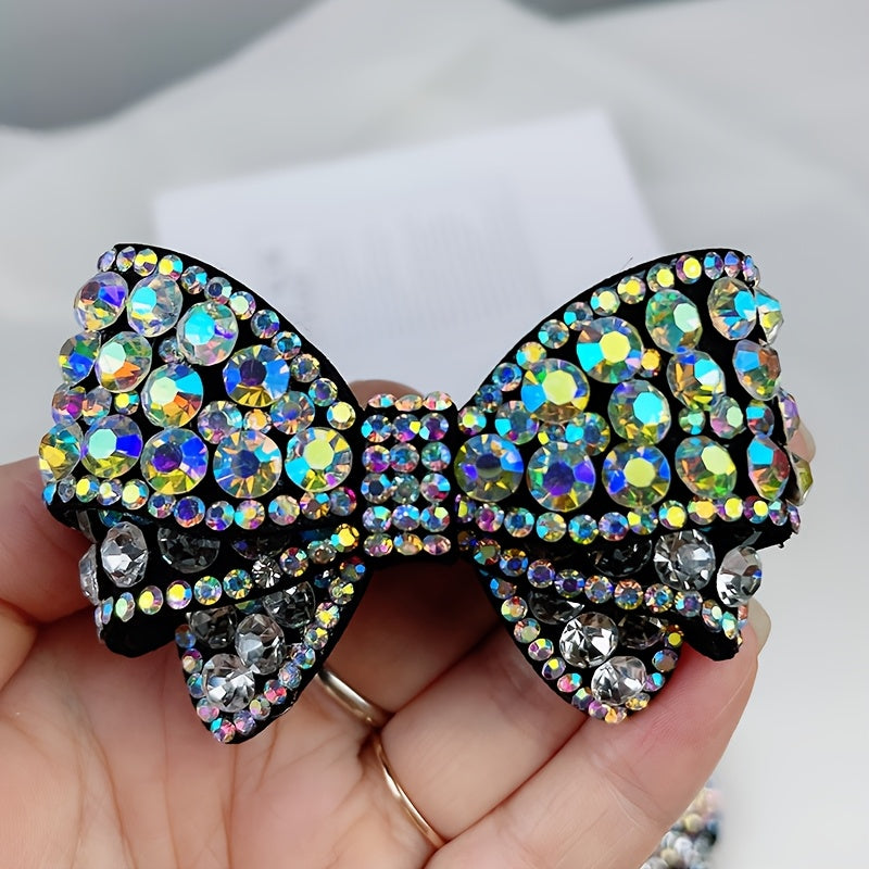 2PCS Sparkling Rhinestone Bow Shoe Clips Removable Handmade Fashion Accessories