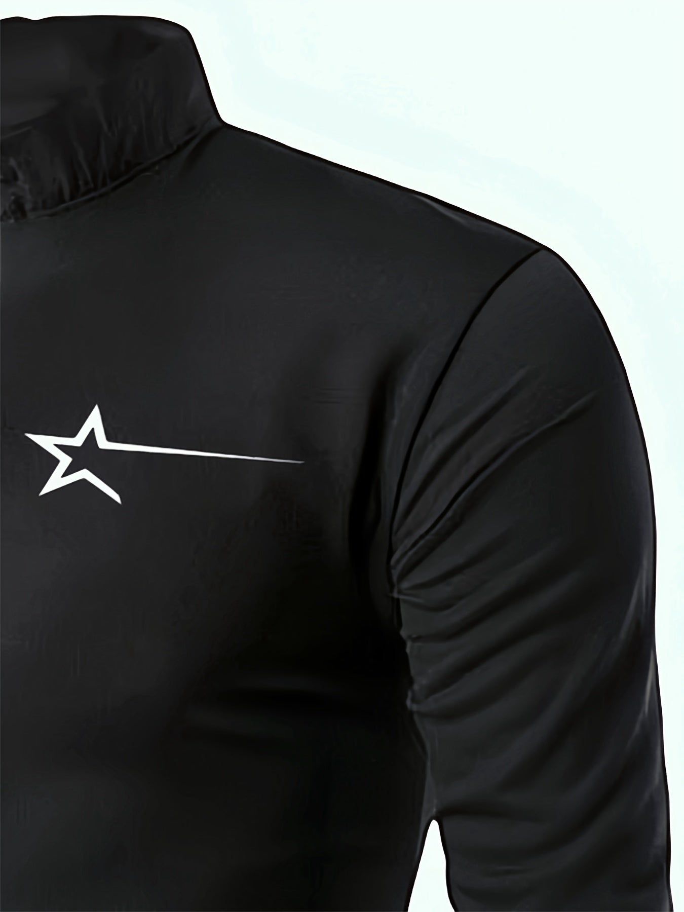 Camisa de ajuste slim para hombre con media cremallera, cuello alto y detalles de botones, punto de poliéster y spandex, primavera y otoño