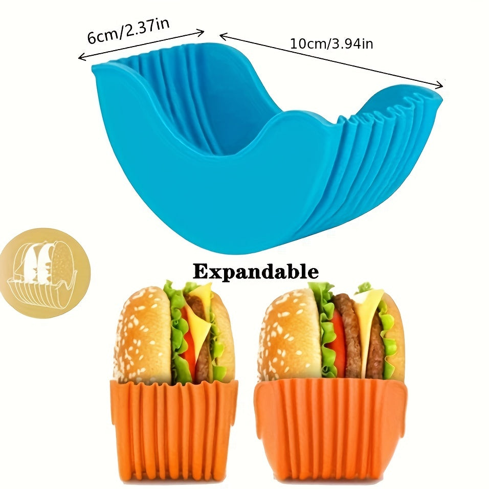 Expandable Silicone Burger Rack Set for Storing and Organizing Kitchen Tools