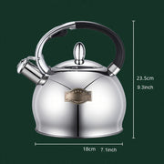 Large Capacity Stainless Steel Kettle 3L Whistling Tea Pot for Gas and Induction Stoves