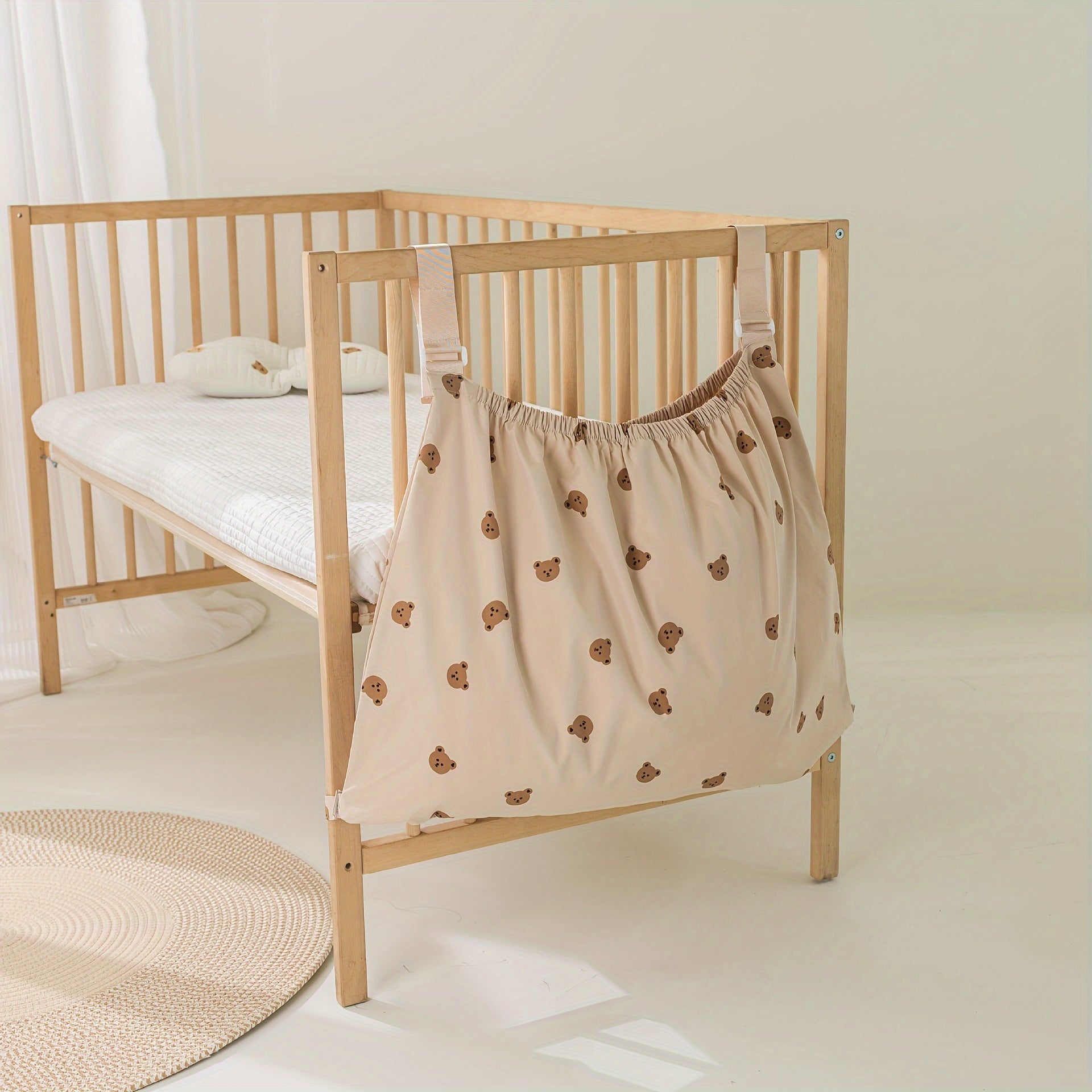 Cartoon Print Stroller Organizer Bag with Hanging Design for Diaper and Bottle Storage