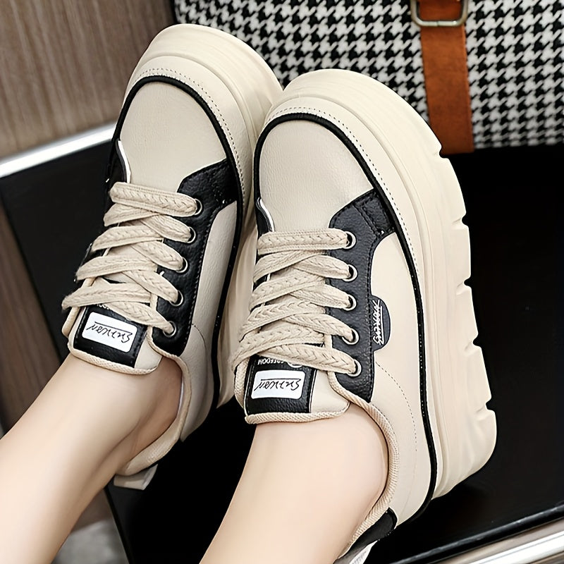 Women's Color-Block Casual Sneakers with Thick Sole