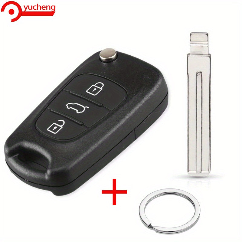 Replacement Car Key Shell, ABS, 3 Button, Flip Fob for Multiple Models
