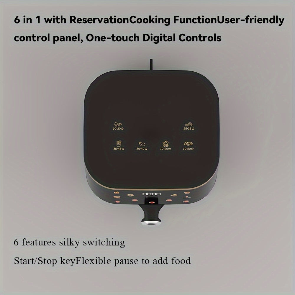 Large 8L Digital Air Fryer with 6-in-1 Functions Quiet Nonstick Dishwasher Safe