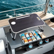 Складной стол для ноутбука с подносом и держателем для чашки для кровати, дивана, пола, алюминия, нескольких цветов