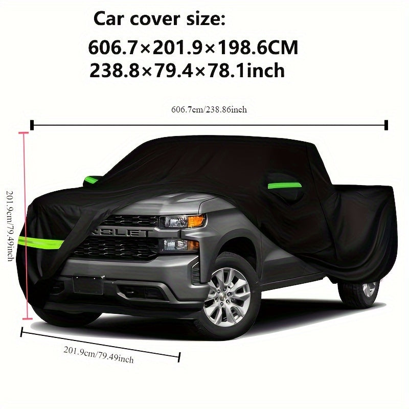 Full Car Cover for Pickup Truck Oxford Cloth Black Windproof Dust Snow Resistant