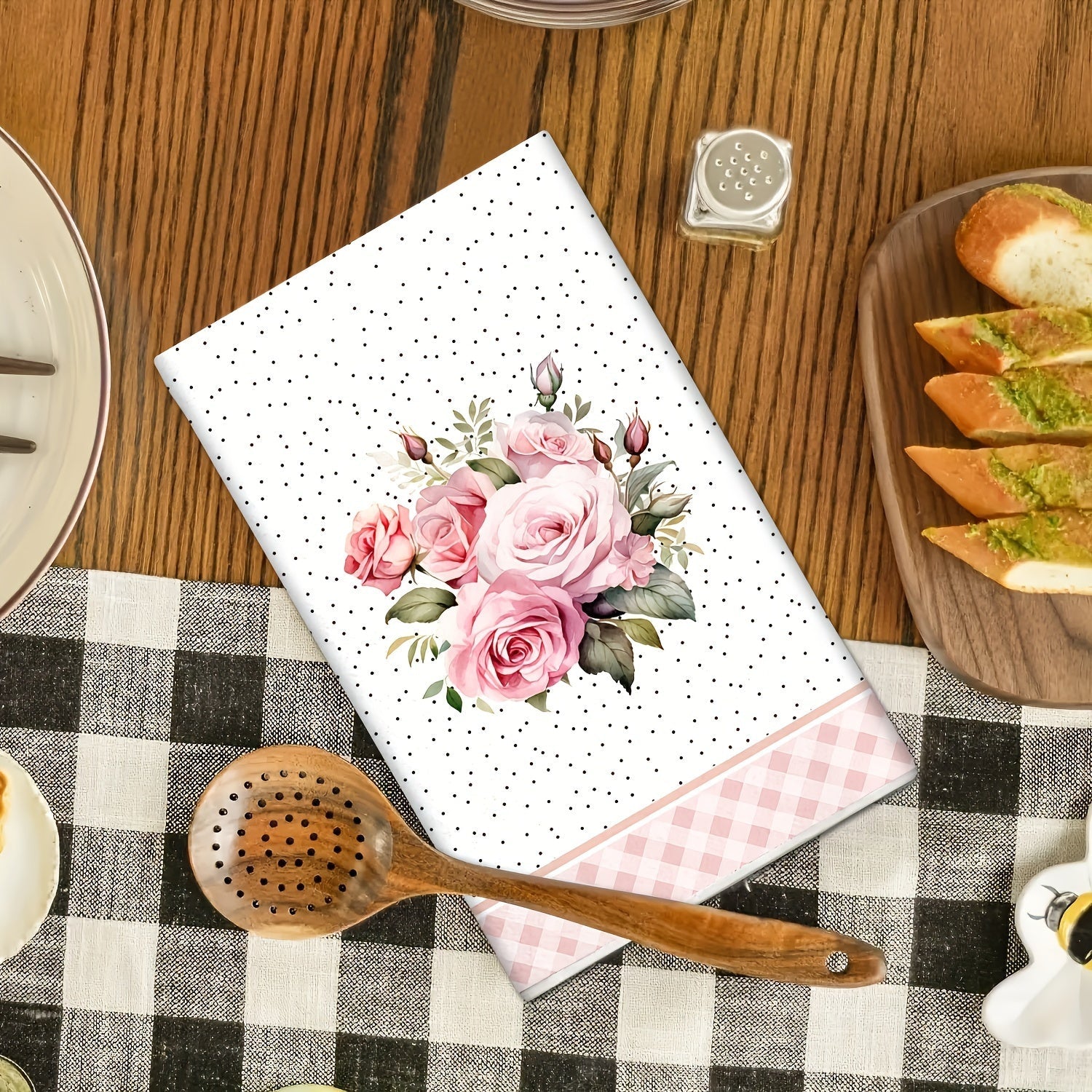 Набор из 2 кухонных полотенец, высоко впитывающих, быстро сохнущих, с мультяшным дизайном