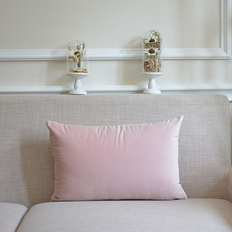 Velvet Pillow Cover Solid Color Cushion Cover for Sofa Bed Living Room 18x18 Inches