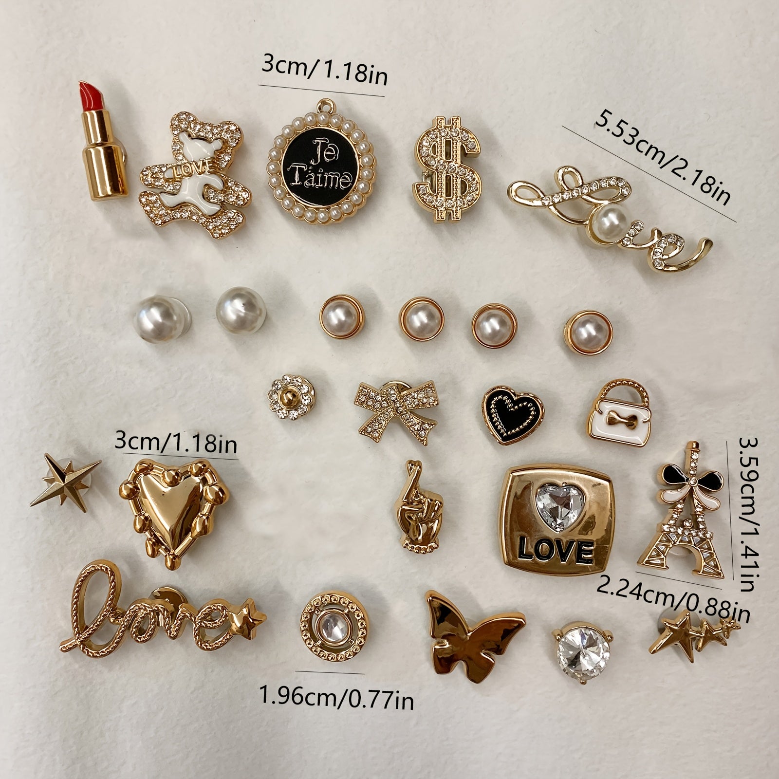Girls Shoe Decoration Charms 26pcs Set DIY Detachable Cute Shoe Accessories