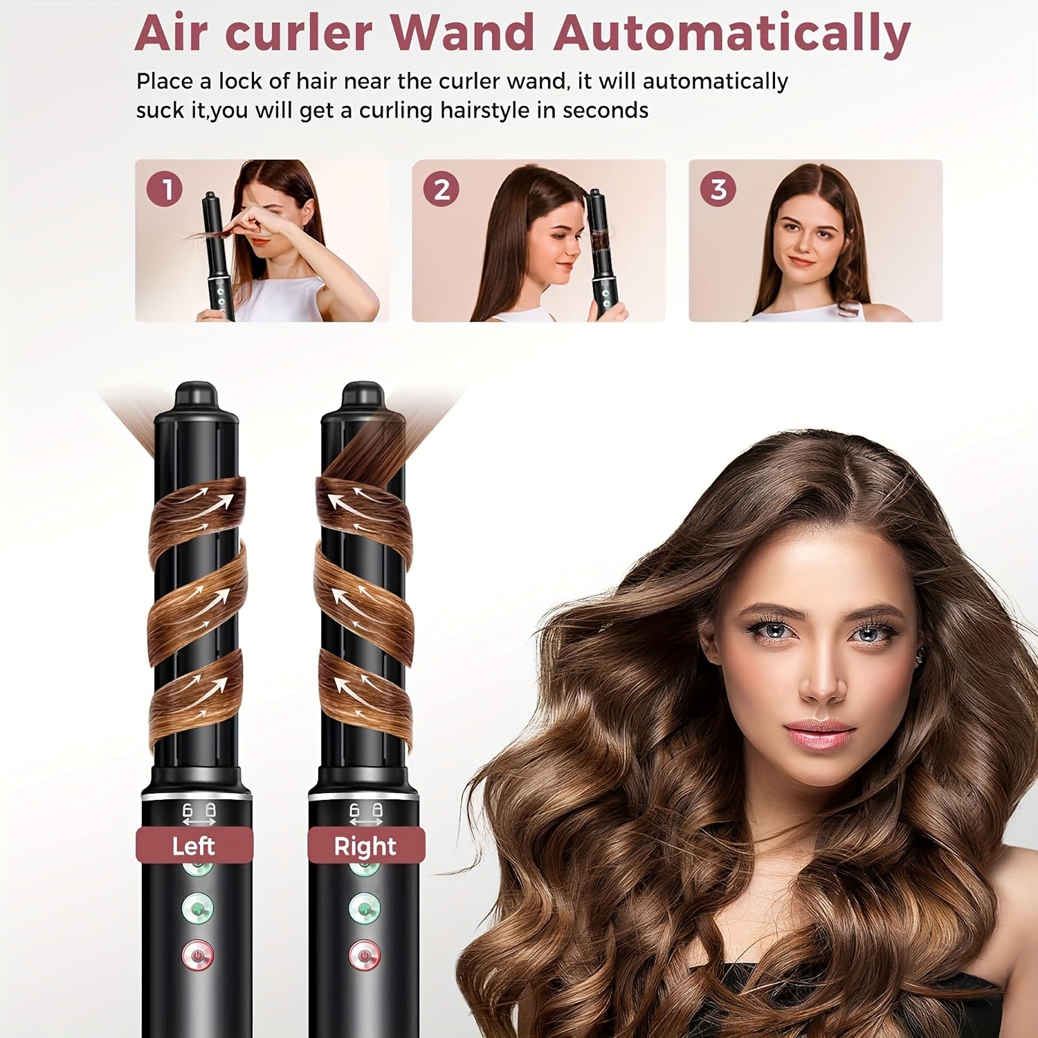 Cepillo de peinado 5 en 1 con plancha de aire iónico, rizador de pelo, cepillo de aire caliente 110000 RPM