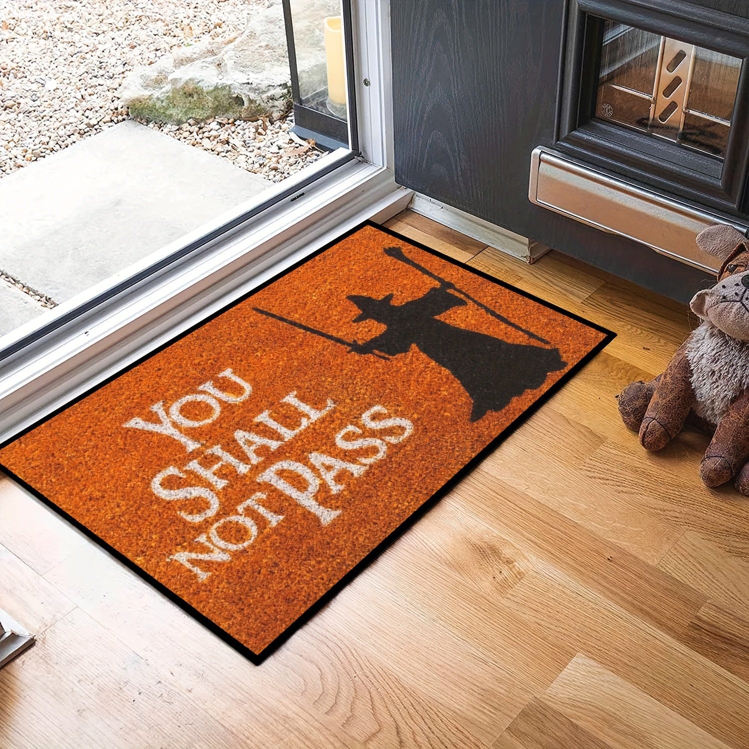 Alfombra de bienvenida antideslizante con diseño floral, para interior y exterior, lavable, 1 pieza