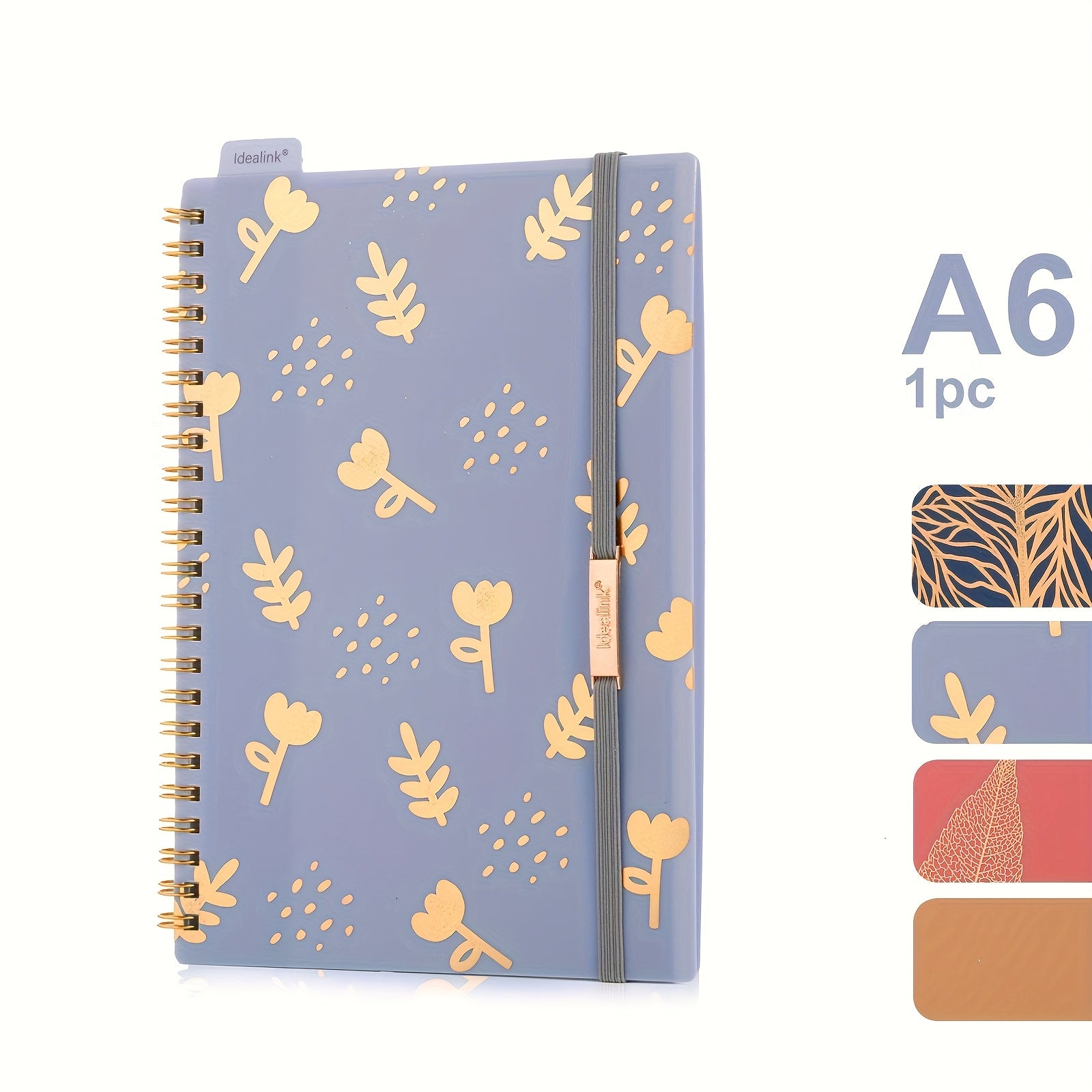 Spiral Notebook A5/A6 Floral Design Hot Stamping 160 Pages Study Planner Office Supplies