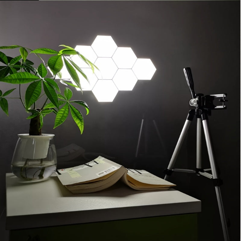 Hexagonal LED Wall Light with Touch Control and Night Light Energy Efficient Modern Decor