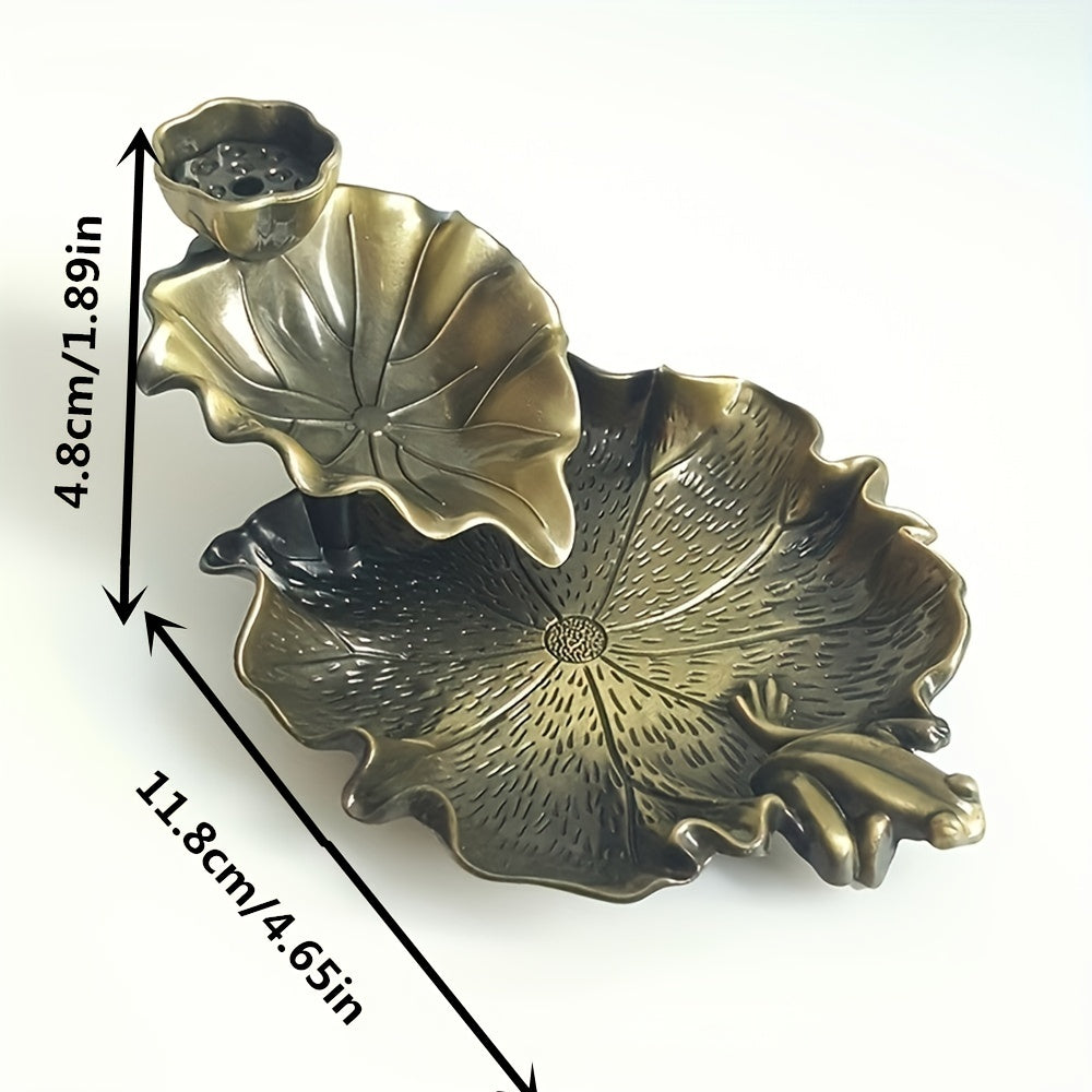 Lotus Backflow Incense Holder Metal Burner for Incense Sticks Home Office Decor
