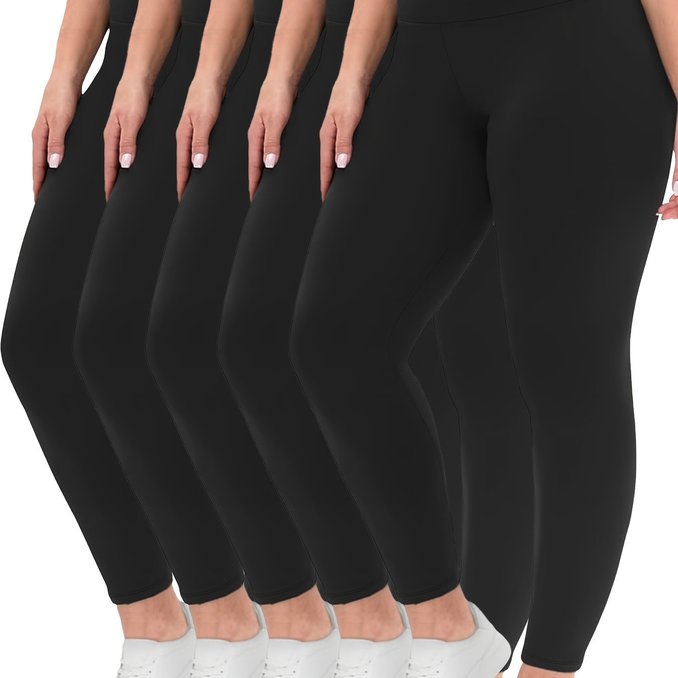 Plus Size High-Waisted Yoga Leggings for Women Soft Tummy Control Stretchy