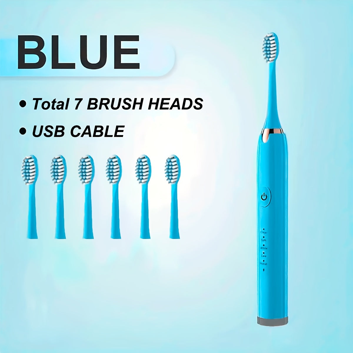 EC810 Elektr tish cho'tkasi, 7 ta Dupont cho'tkasi, 5 ta rejim, USB orqali zaryadlash, qayta zaryadlanadigan batareya, ≤36V kuchlanish, 500mAh - 7 barobar ko'proq plakaning olib tashlanishi