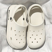 Women's Men's Beige Eva Platform Clogs Non-Slip Cushion Summer Sandals