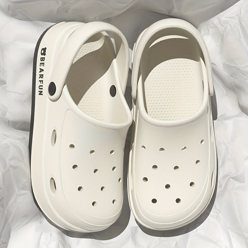 Women's Men's Beige Eva Platform Clogs Non-Slip Cushion Summer Sandals