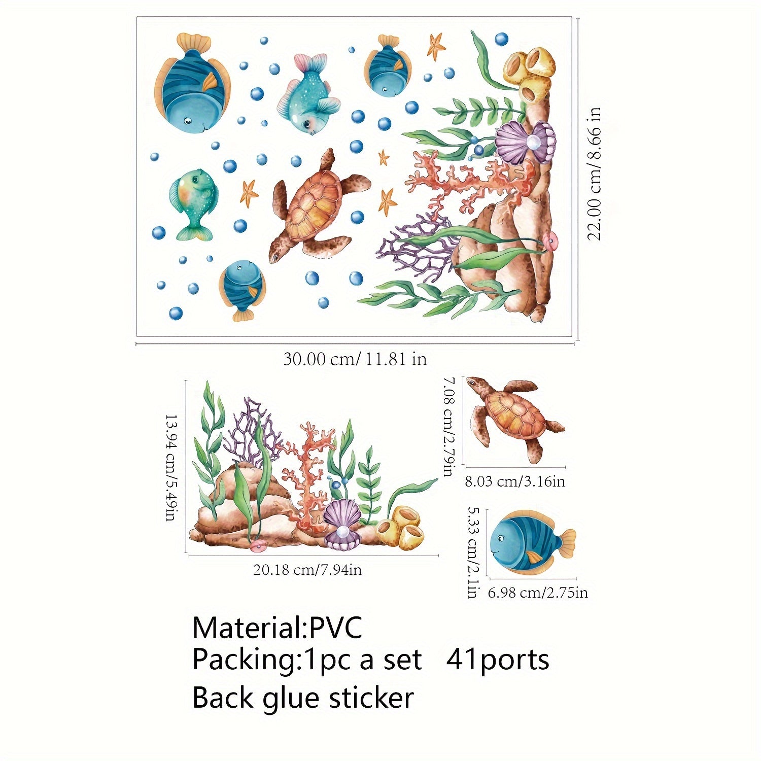 Toilet Sticker Set with Lid, Tank, and Wall Decals for Bathroom Decor