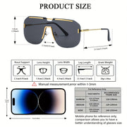 Men's Fashion Glasses Golden Copper Frame Polycarbonate Lenses Rimless Casual Wear