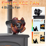 Mini Aluminum Fireplace Fan, Portable Heat-Powered Stove Fan for Air Circulation