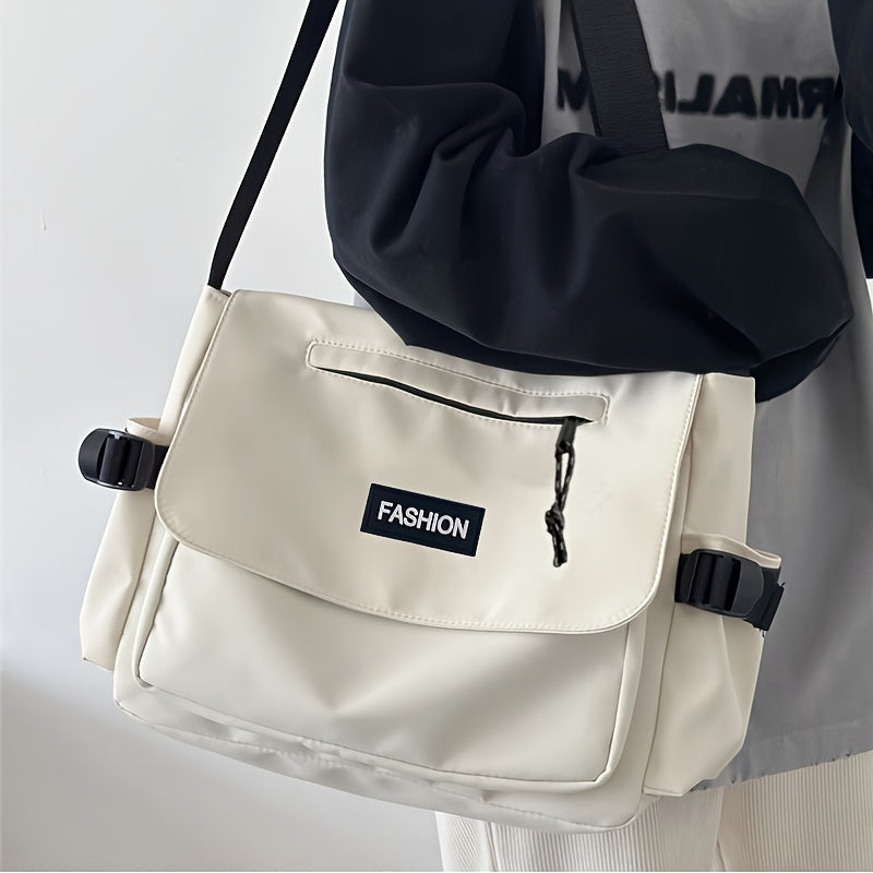 Harajuku Style Crossbody Bag for Men and Women Nylon Tassel Black