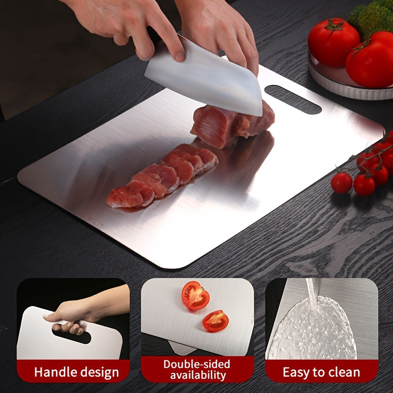 Stainless Steel Kitchen Chopping Pad Food-Safe Mold-Resistant Easy to Clean