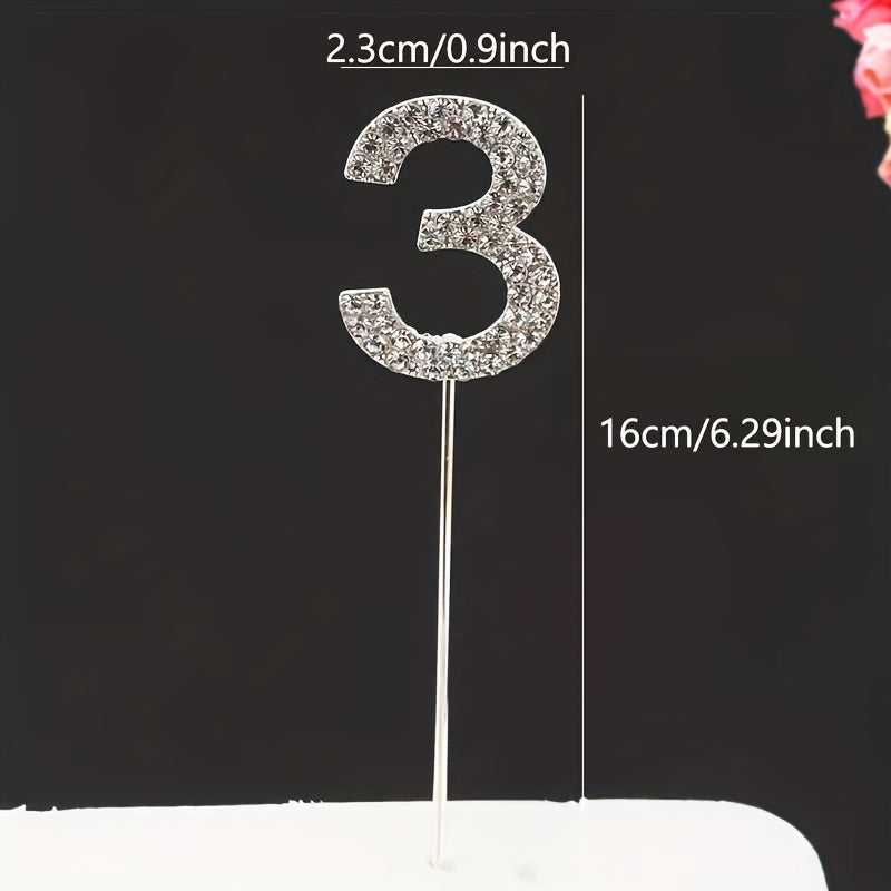 Gold or Silver Rhinestone Cake Topper for Birthdays Weddings and Showers
