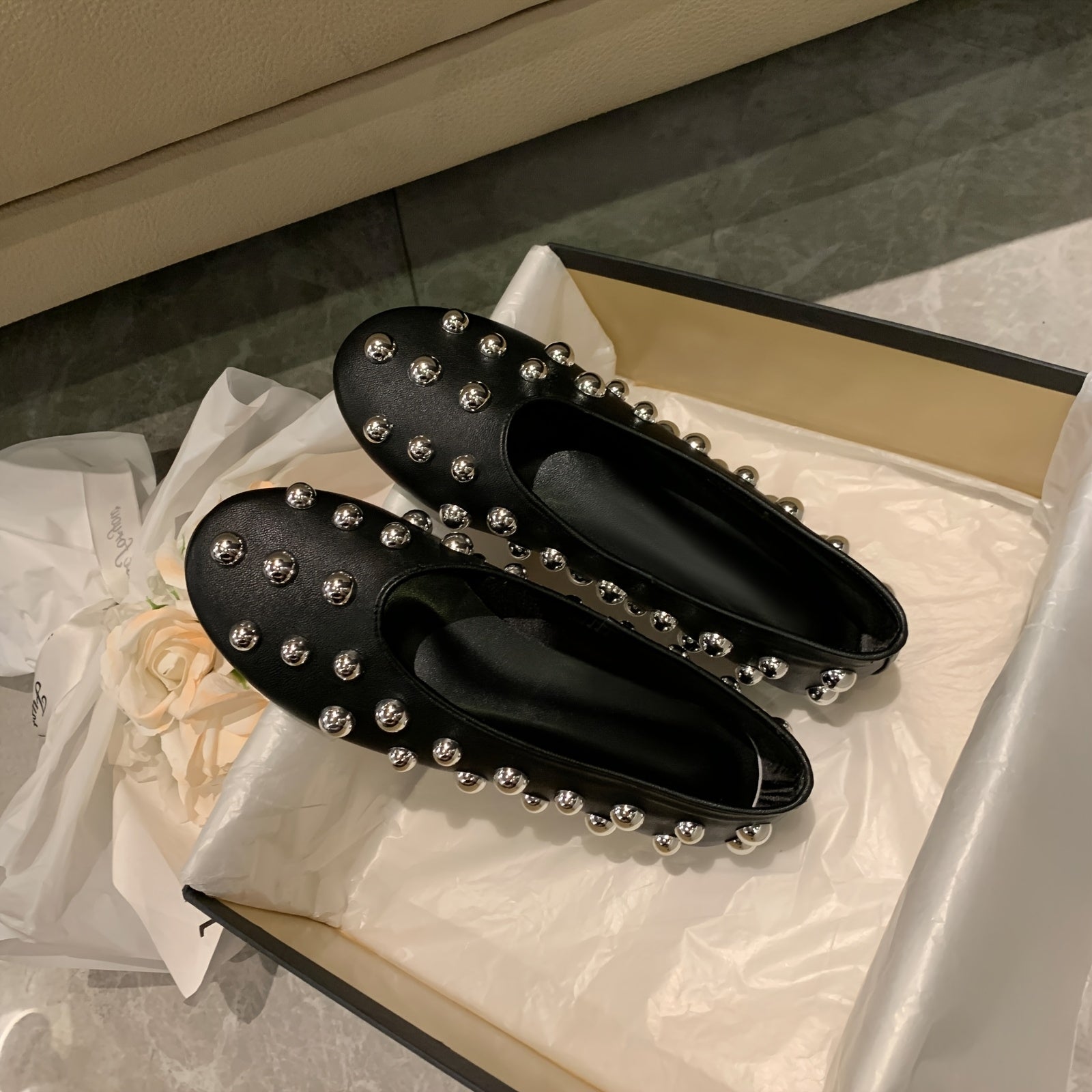 Zapatos planos para mujer de cuero, casuales para todas las estaciones, con punta redonda y comodidad