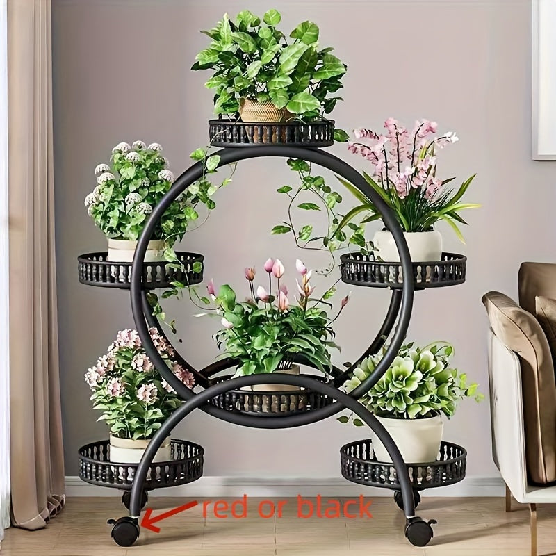 European Style Multi-Layer Metal Flower Stand for Indoor Living Room Balcony