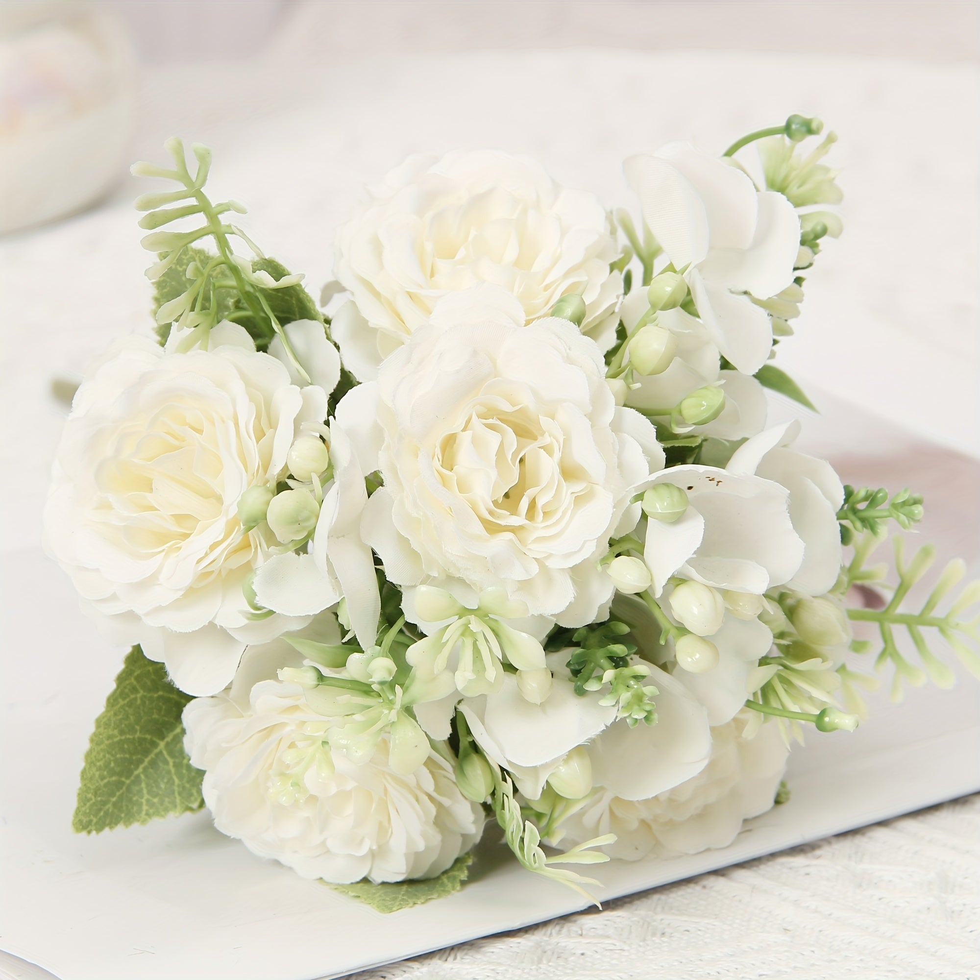 Ramos de flores artificiales peonía falsa para centros de mesa en el hogar y la oficina