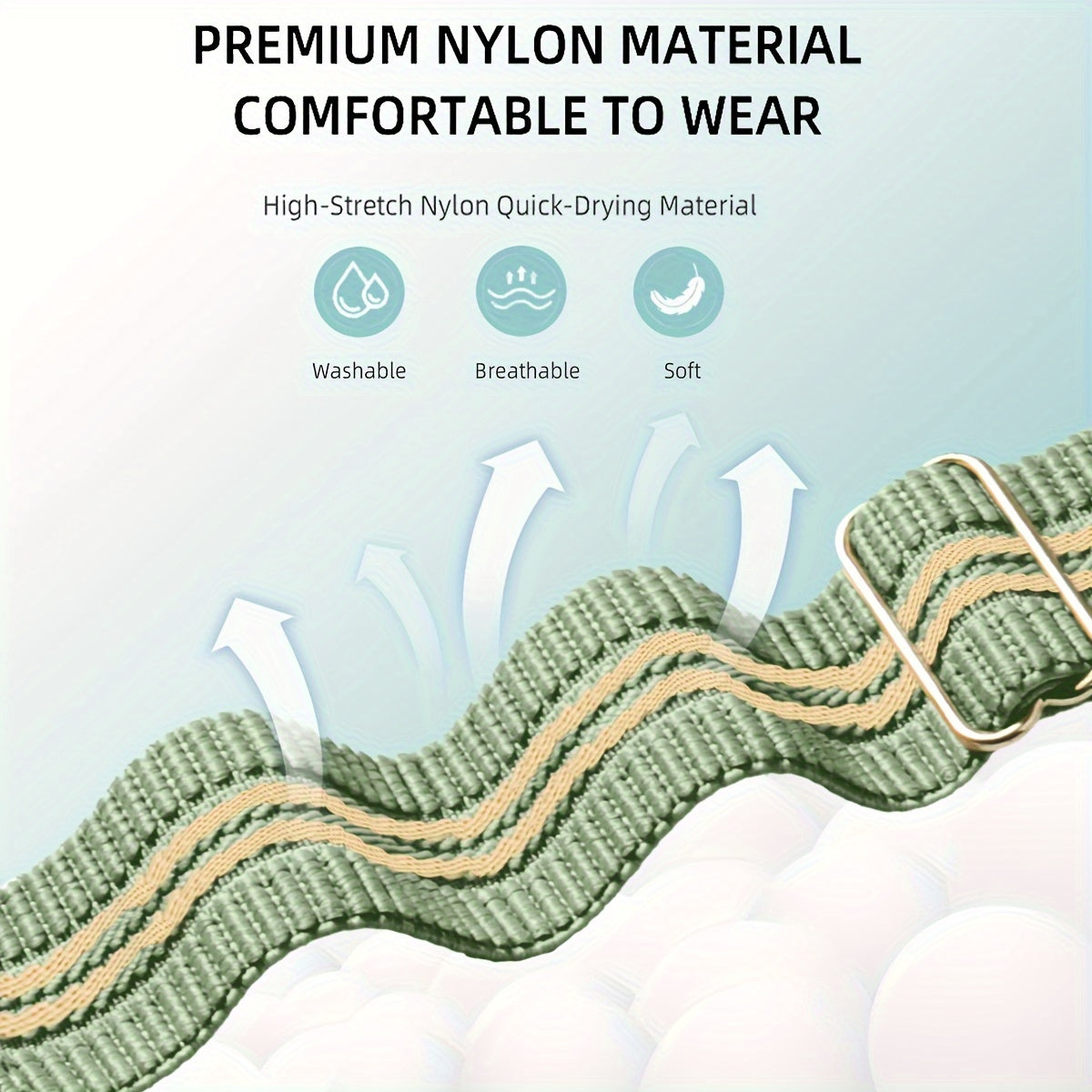 Nylon Woven Smartwatch Bands for Apple Watch Water-Resistant Adjustable Breathable Soft