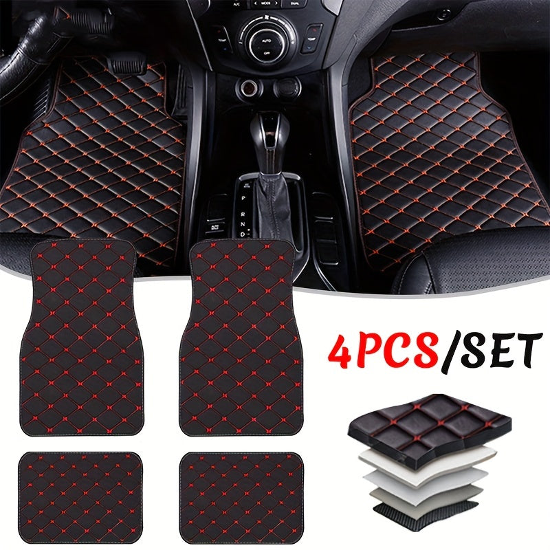 Universal Waterproof Car Floor Mats Set Front and Rear Auto Rugs