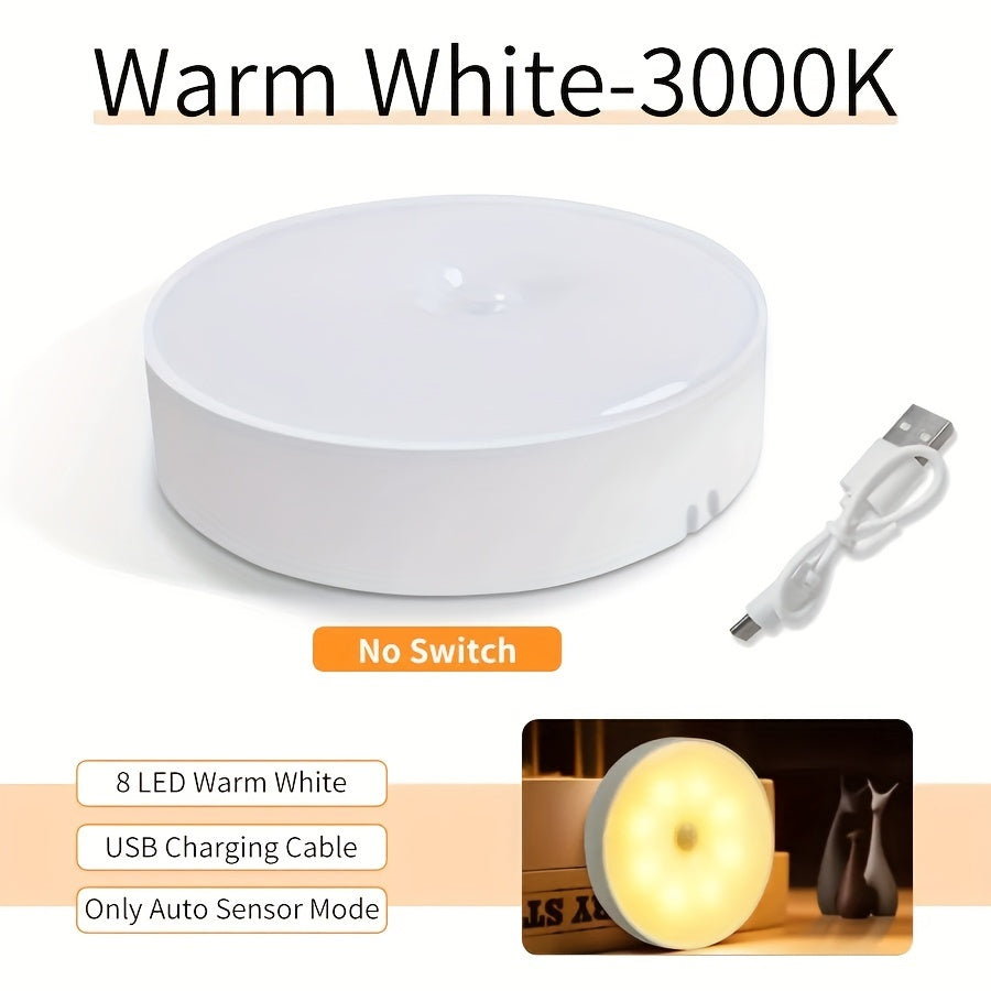 Motion Sensor LED Night Light with USB Power Wireless Magnetic Mount for Kitchen Stairs Closet