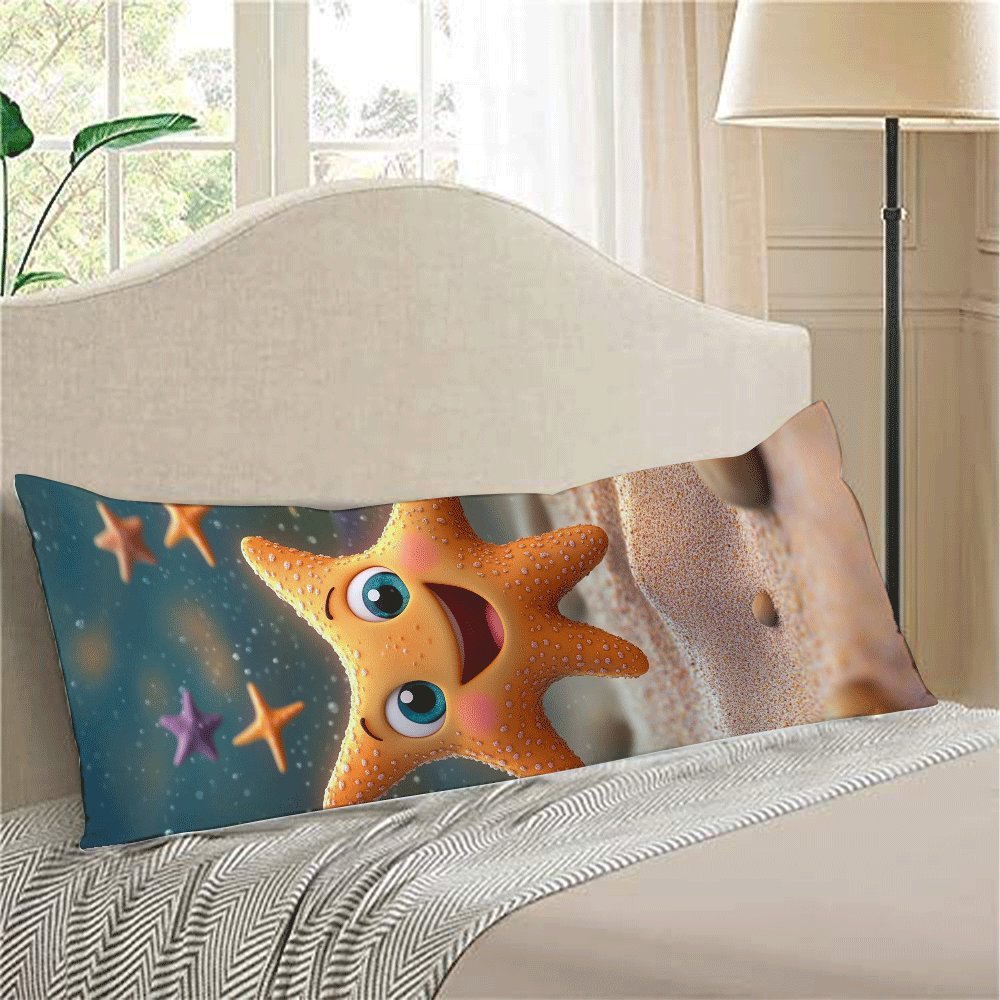 Starfish Pillow Cover 137x51cm Ultra Soft Plush Reusable Lumbar Support Cushion