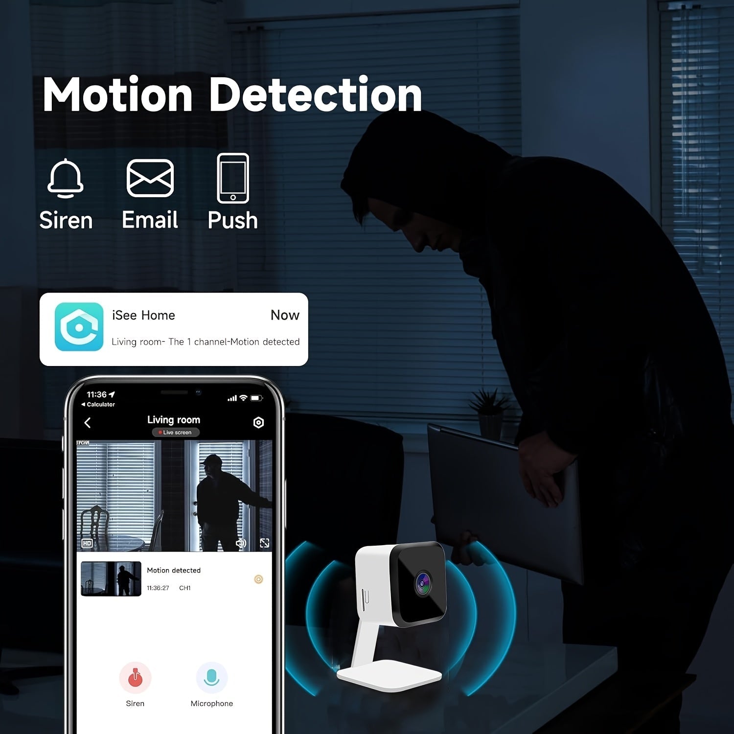 2-Pack Indoor 1080p HD Pan Tilt Security Cameras Night Vision Motion Detection Two-Way Audio Smartphone Compatible