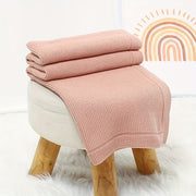Baby Blanket Knitted Solid Color Soft Cotton for Home Travel and Celebrations