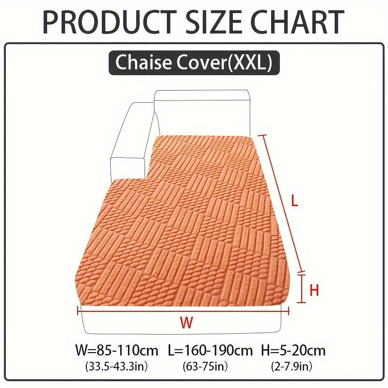 Чехол на диван из полярного флиса с жаккардовым узором и эластичной лентой подходит для секционного кресла, дивана-кровати, 3-местного и 4-местного, включает чехлы на подлокотники