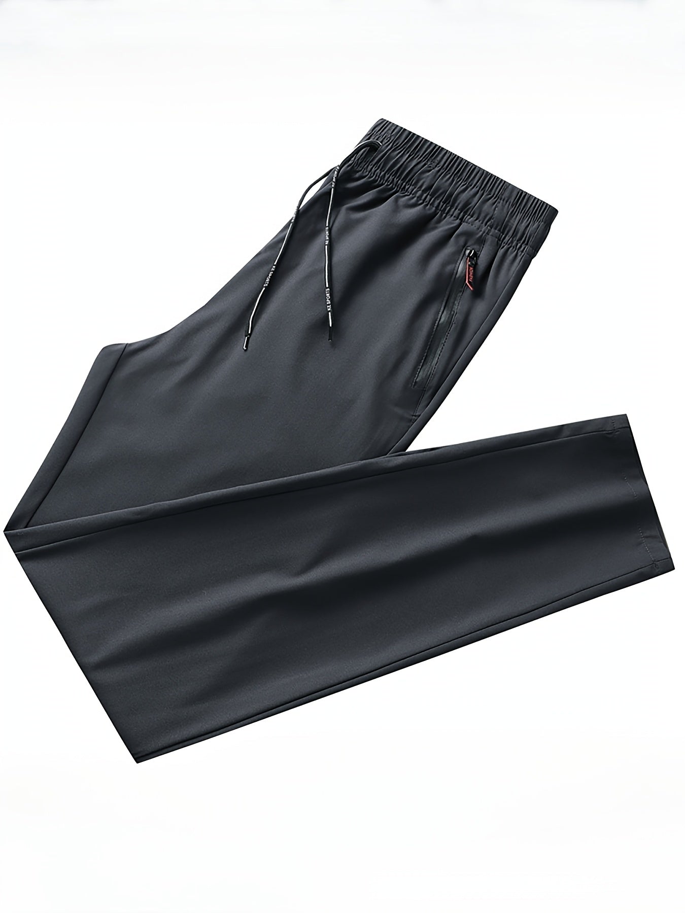 Pantalones casuales de gran tamaño para hombre para entrenamiento, fitness, deportes, poliéster, sólido