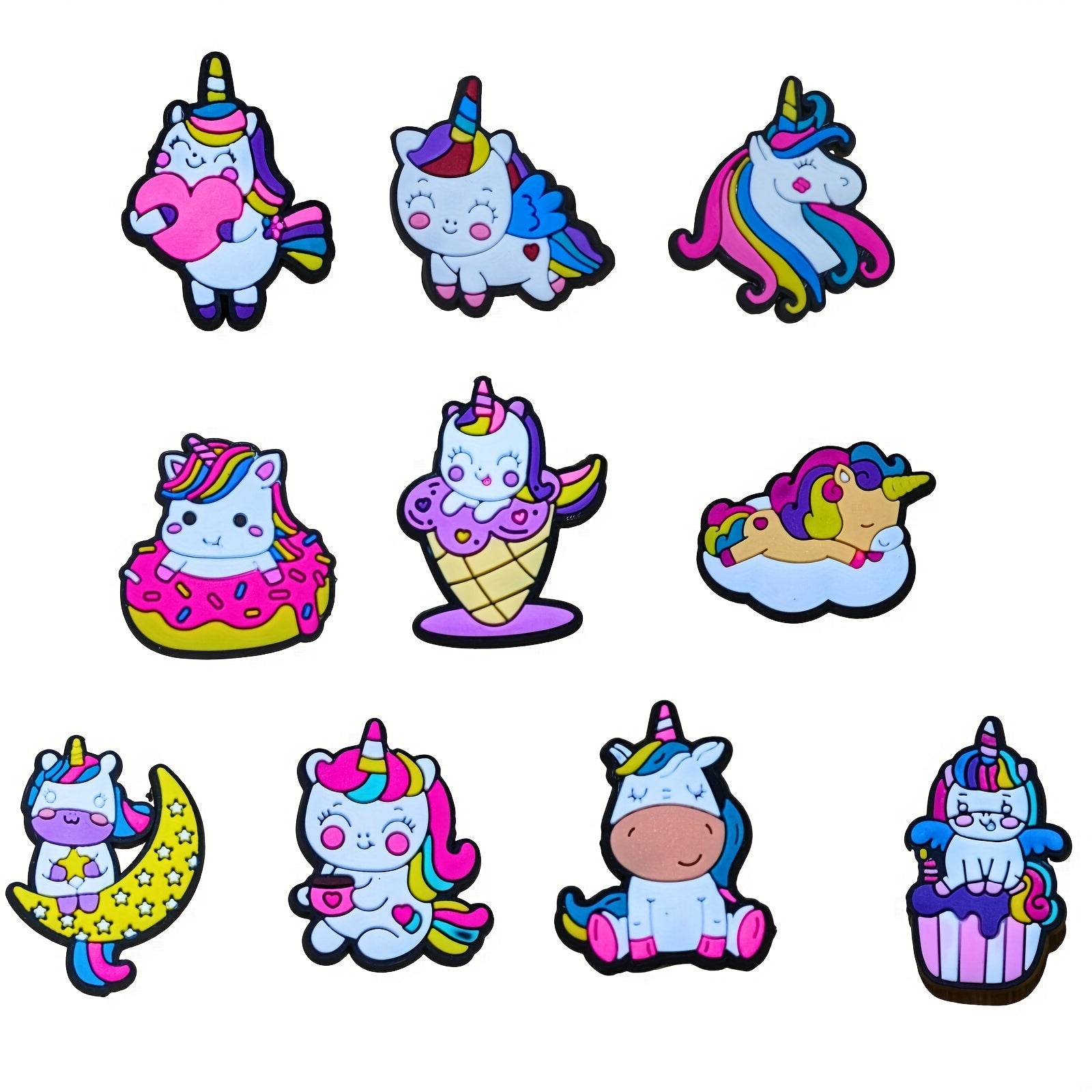 Kids Unicorn Shoe Charms Rainbow Shoe Accessories Party Favors 10/23pcs