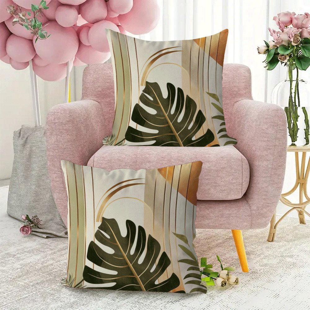 Set of 2 Waterproof Boho Chic Pillow Covers 45.72cm Square for Living Room Bedroom Outdoor