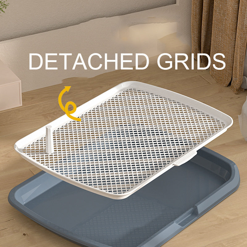 Large PVC Dog Litter Box with Fence Indoor Puppy Potty Tray for Small and Medium Dogs