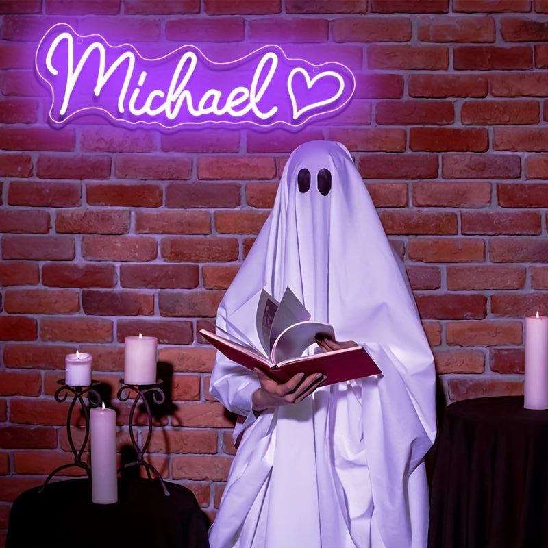 Letrero de neón de texto personalizado para decoración de pared con interruptor regulador y alimentación USB para dormitorios, fiestas, bodas y vacaciones