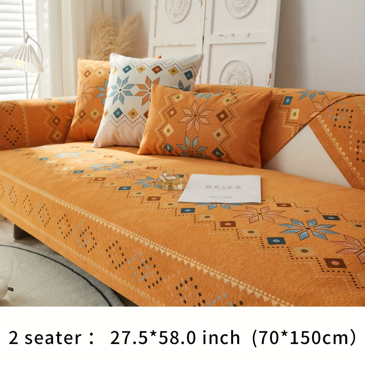 Chenille Sofa Slipcover Protects Furniture for Home and Office Decor