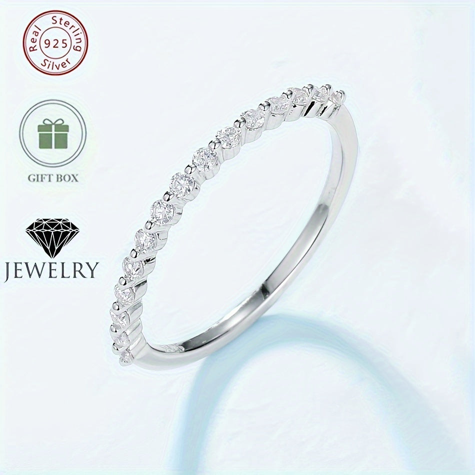 Sterling Silver 0.22CT Moissanite Engagement Ring for Her Wedding Jewelry